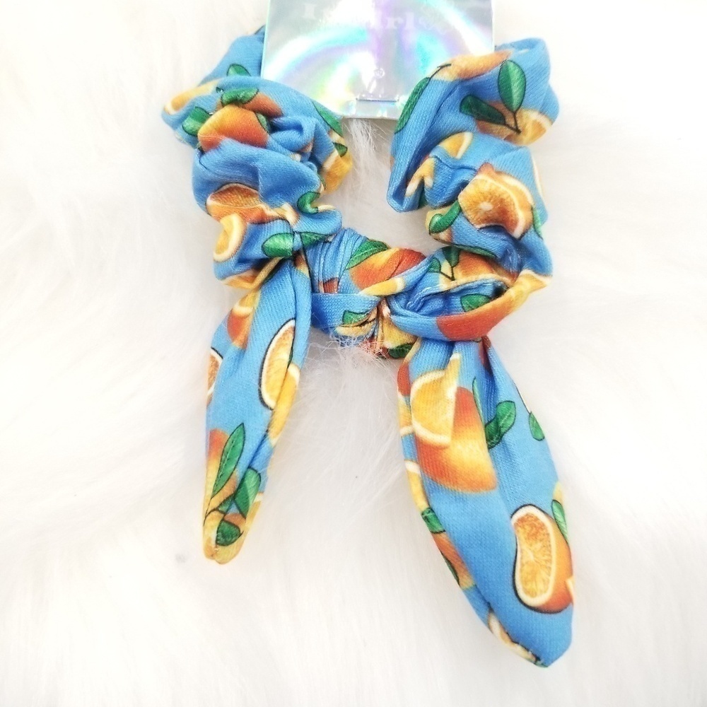 Blue orange scrunchie